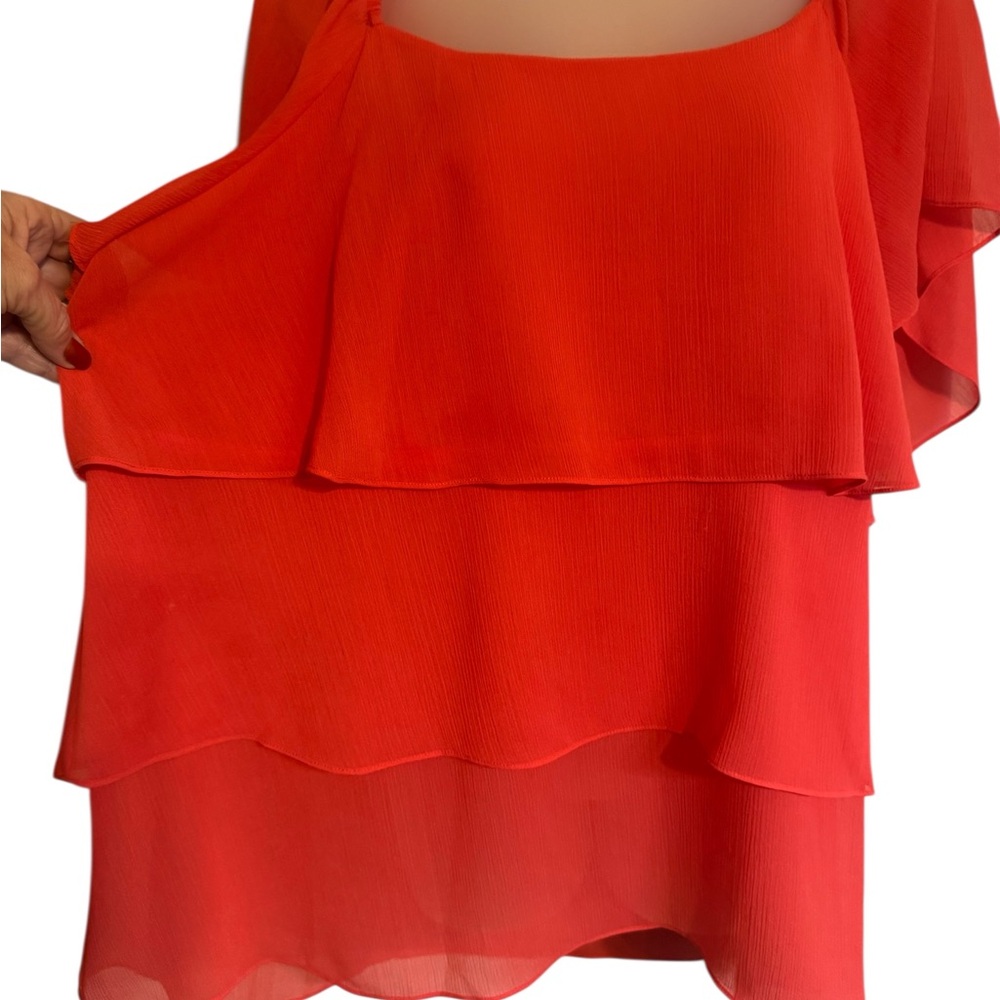 Lane Bryant Orange/Coral Layered  Blouse  PLUS:   18/20      #M - Picture 2 of 7